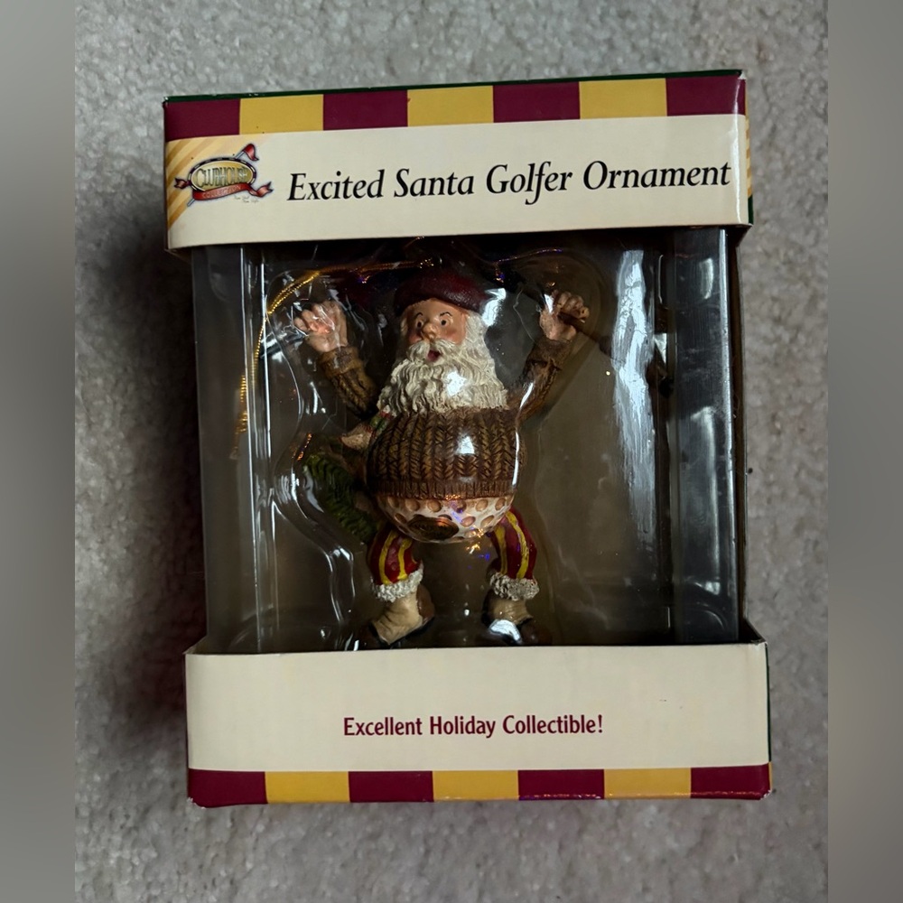 🆕 Excited Santa Golfer Christmas Ornament